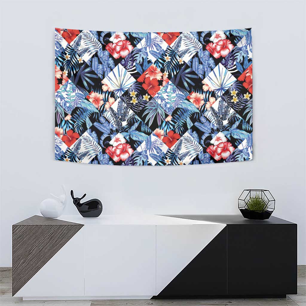 Hawaii Tropicana Blue Pattern Tapestry - Wonder Print Shop