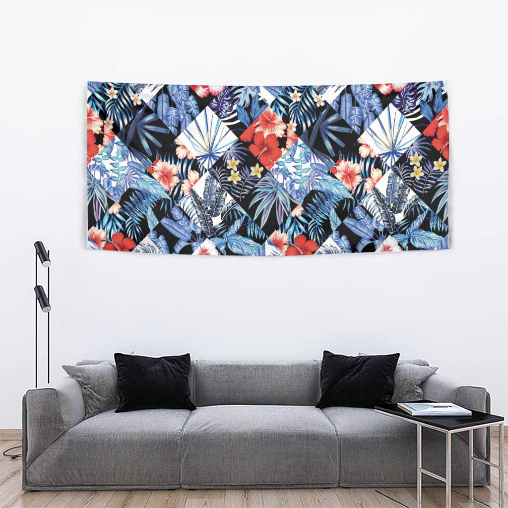 Hawaii Tropicana Blue Pattern Tapestry - Wonder Print Shop