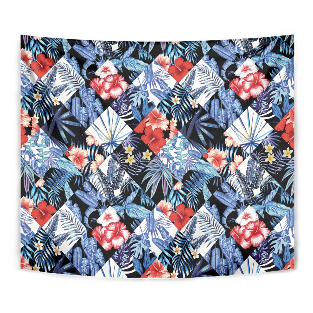 Hawaii Tropicana Blue Pattern Tapestry - Wonder Print Shop