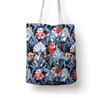 Hawaii Tropicana Blue Pattern Tote Bag - Wonder Print Shop