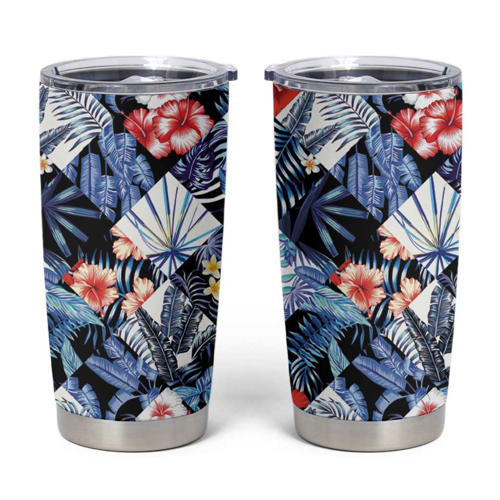 Hawaii Tropicana Blue Pattern Tumbler Cup - Wonder Print Shop