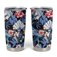 Hawaii Tropicana Blue Pattern Tumbler Cup - Wonder Print Shop