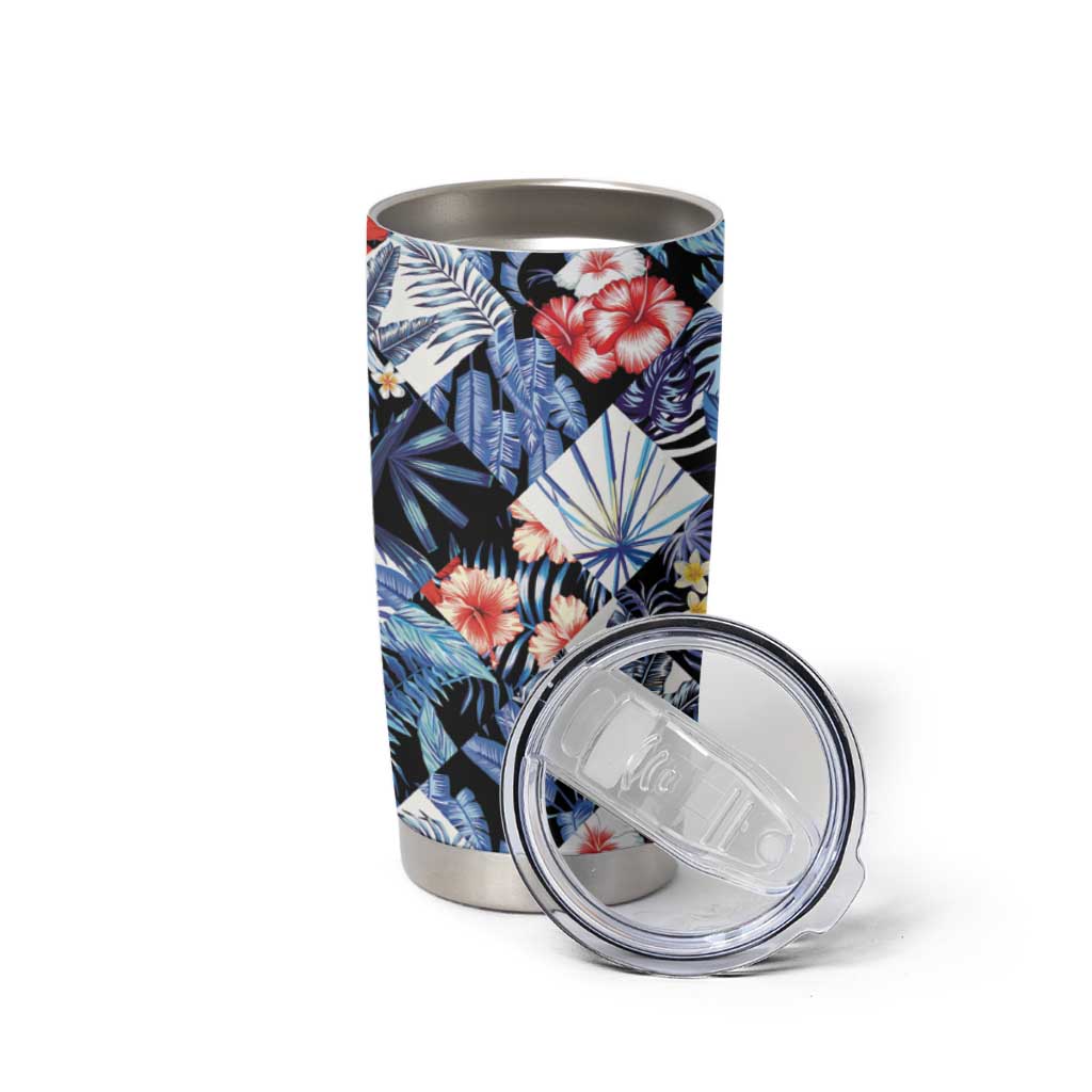 Hawaii Tropicana Blue Pattern Tumbler Cup - Wonder Print Shop