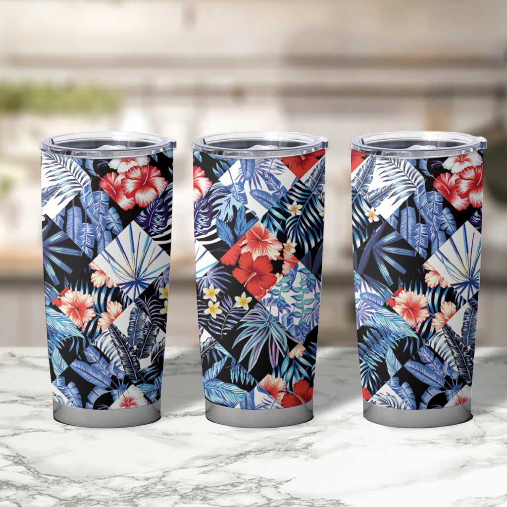 Hawaii Tropicana Blue Pattern Tumbler Cup - Wonder Print Shop