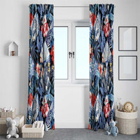 Hawaii Tropicana Blue Pattern Window Curtain - Wonder Print Shop