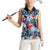 Hawaii Tropicana Blue Pattern Women Sleeveless Polo Shirt - Wonder Print Shop