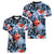 Hawaii Tropicana Blue Pattern Women V-Neck T-Shirt - Wonder Print Shop