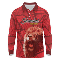 Custom Islamabad Cricket Long Sleeve Polo Shirt United We Win - Wonder Print Shop