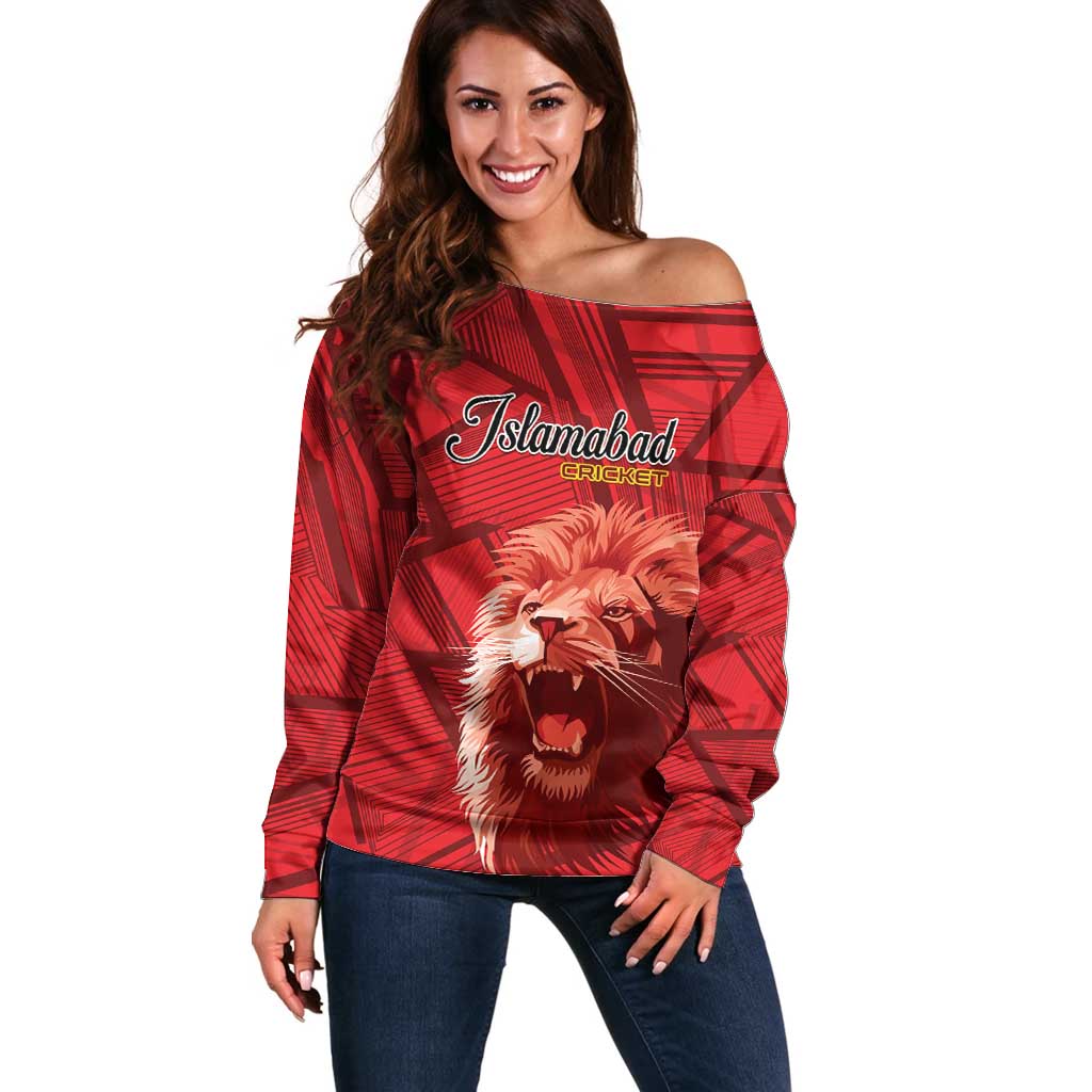 Custom Islamabad Cricket Off Shoulder Sweater United We Win - Wonder Print Shop