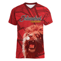 Custom Islamabad Cricket Women V-Neck T-Shirt United We Win - Wonder Print Shop