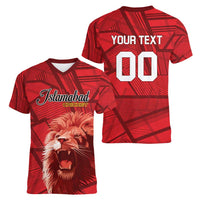 Custom Islamabad Cricket Women V-Neck T-Shirt United We Win - Wonder Print Shop