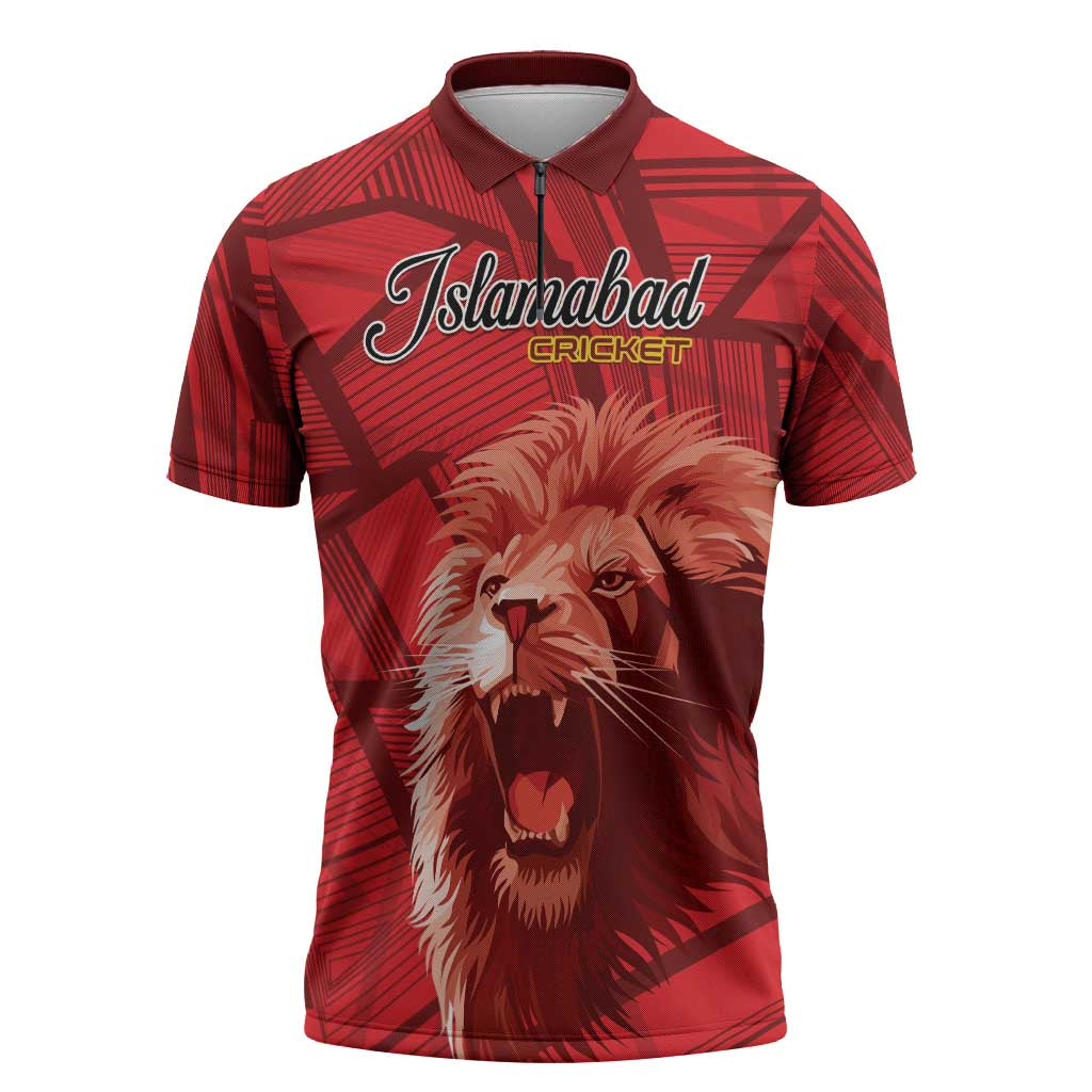 Custom Islamabad Cricket Zipper Polo Shirt United We Win - Wonder Print Shop