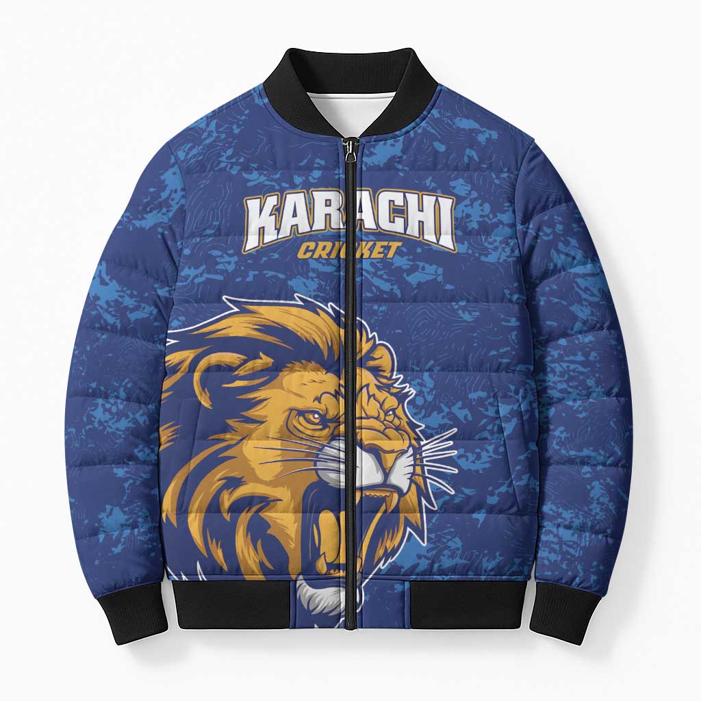 Custom Karachi Cricket Kings Bomber Puffer Jacket Yeh Hai Karachi - Wonder Print Shop
