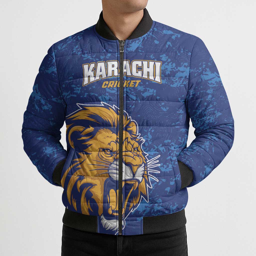 Custom Karachi Cricket Kings Bomber Puffer Jacket Yeh Hai Karachi - Wonder Print Shop