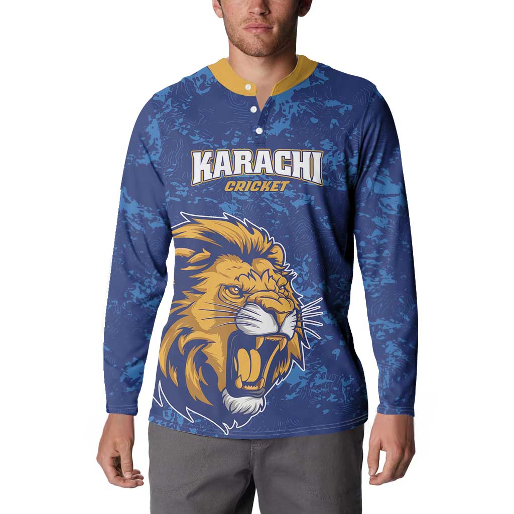 Custom Karachi Cricket Kings Button Sweatshirt Yeh Hai Karachi - Wonder Print Shop