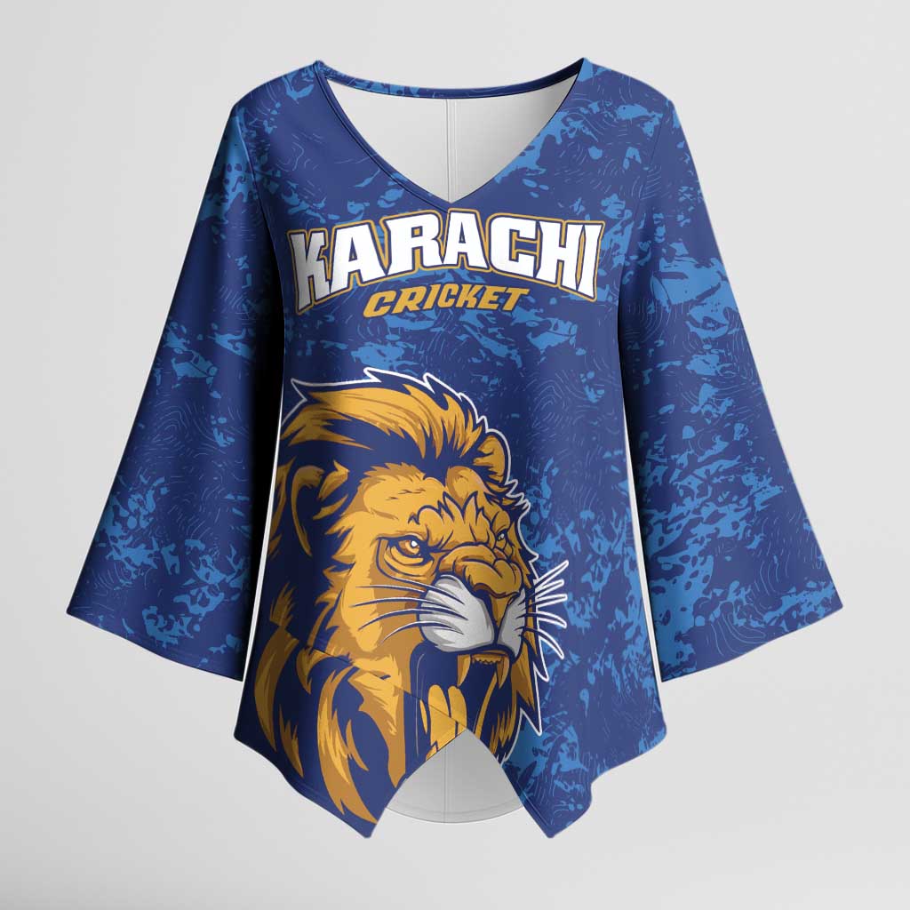 Custom Karachi Cricket Kings Kimono Sleeve Blouse Yeh Hai Karachi - Wonder Print Shop