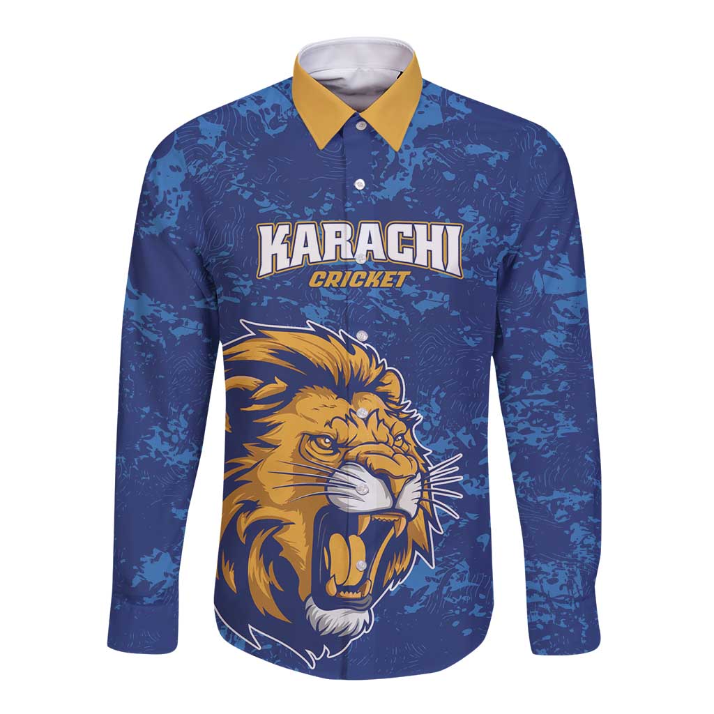 Custom Karachi Cricket Kings Long Sleeve Button Shirt Yeh Hai Karachi - Wonder Print Shop