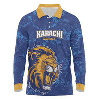 Custom Karachi Cricket Kings Long Sleeve Polo Shirt Yeh Hai Karachi - Wonder Print Shop