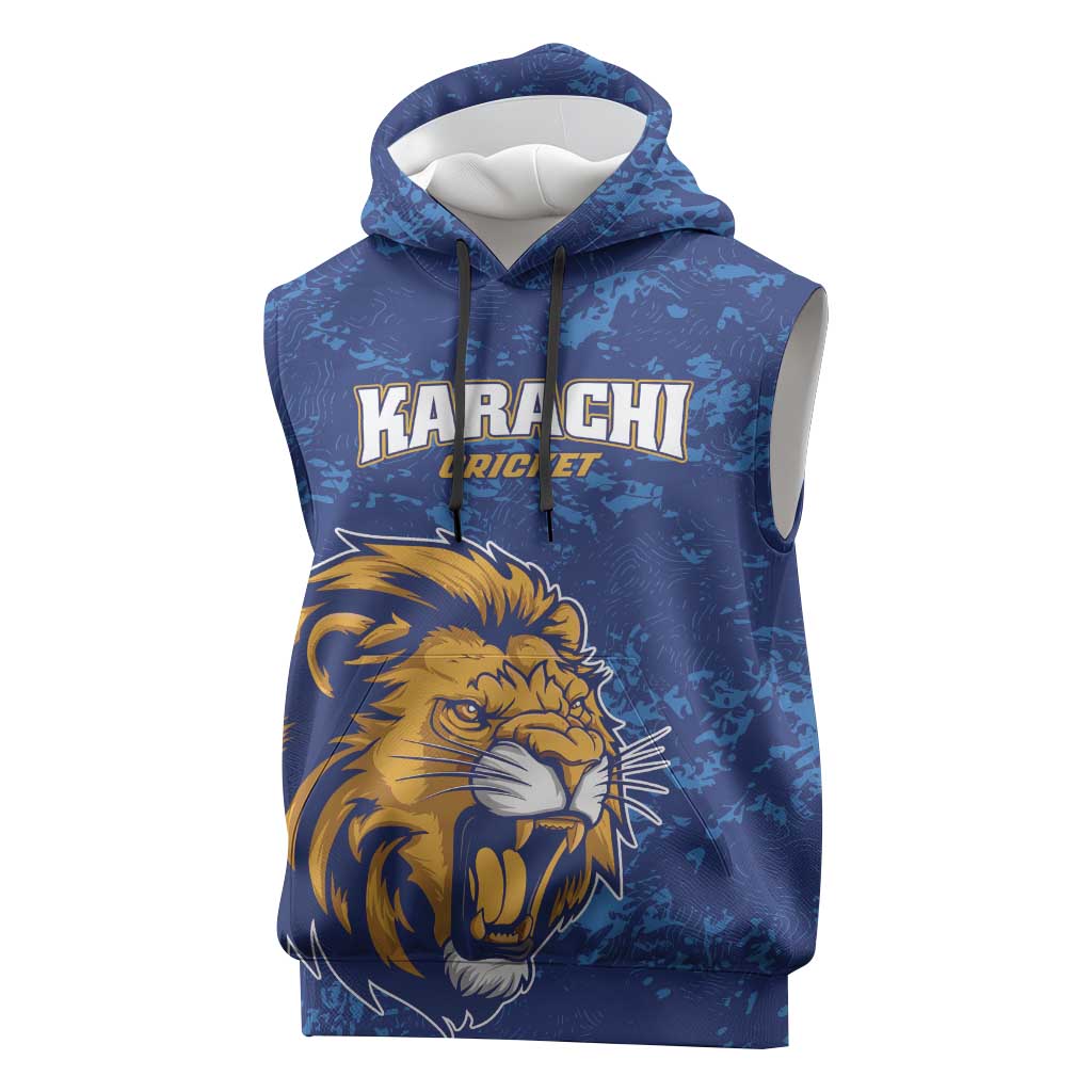 Custom Karachi Cricket Kings Sleeveless Hoodie Yeh Hai Karachi - Wonder Print Shop