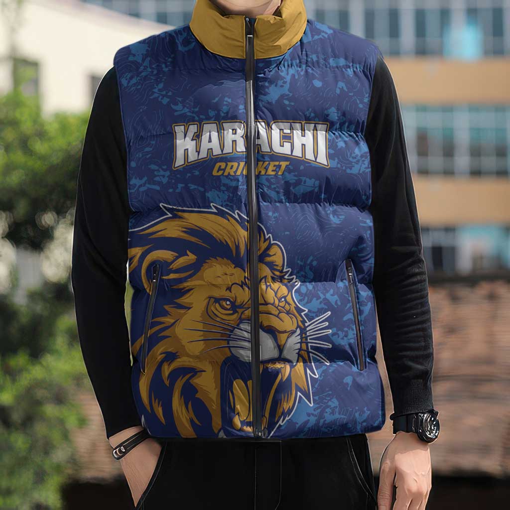 Custom Karachi Cricket Kings Sleeveless Puffer Jacket Yeh Hai Karachi - Wonder Print Shop