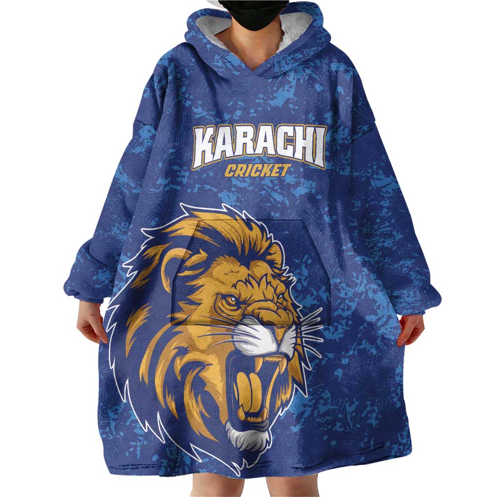 Custom Karachi Cricket Kings Wearable Blanket Hoodie Yeh Hai Karachi - Wonder Print Shop