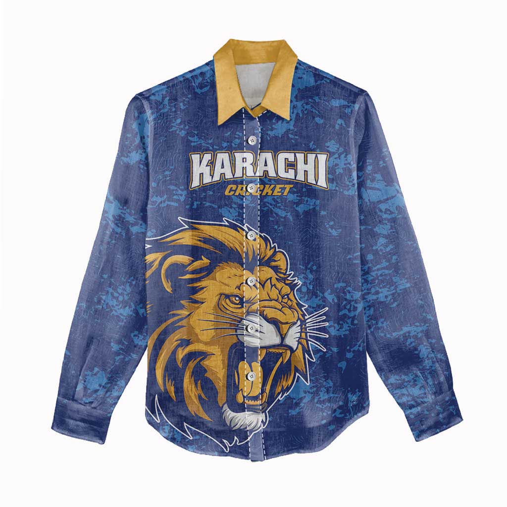 Custom Karachi Cricket Kings Women Casual Shirt Yeh Hai Karachi - Wonder Print Shop