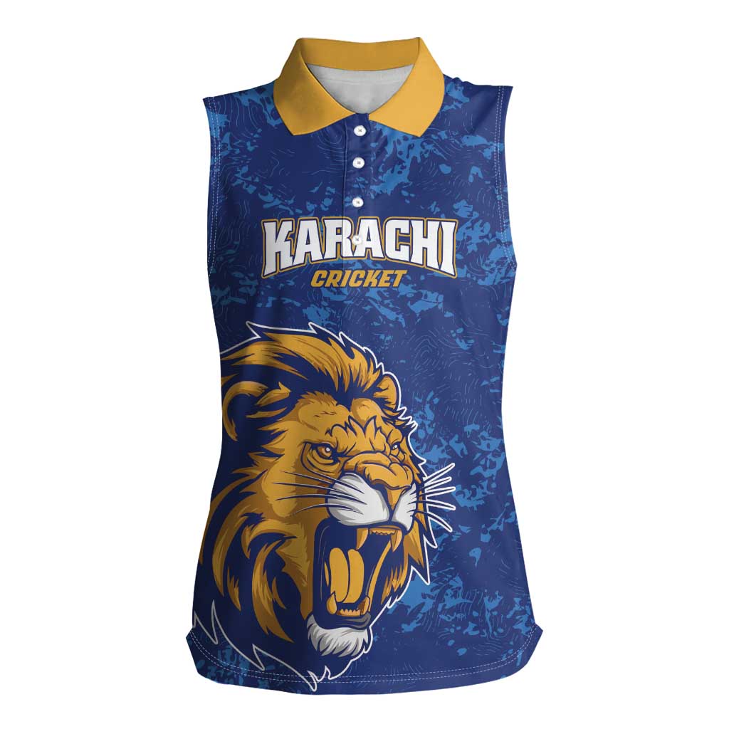 Custom Karachi Cricket Kings Women Sleeveless Polo Shirt Yeh Hai Karachi - Wonder Print Shop
