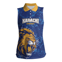 Custom Karachi Cricket Kings Women Sleeveless Polo Shirt Yeh Hai Karachi - Wonder Print Shop