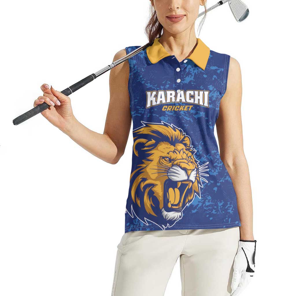 Custom Karachi Cricket Kings Women Sleeveless Polo Shirt Yeh Hai Karachi - Wonder Print Shop
