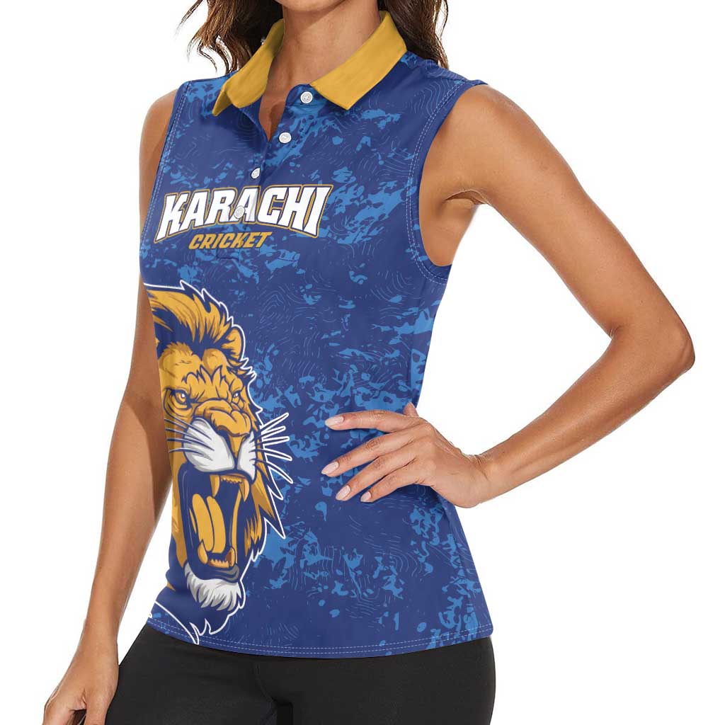 Custom Karachi Cricket Kings Women Sleeveless Polo Shirt Yeh Hai Karachi - Wonder Print Shop
