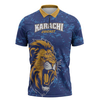 Custom Karachi Cricket Kings Zipper Polo Shirt Yeh Hai Karachi - Wonder Print Shop