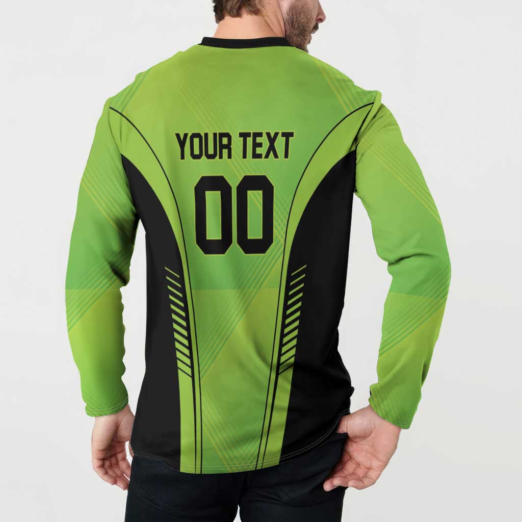 Custom Lahore Cricket Qalandars Button Sweatshirt Dama Dam Mast Qalandar - Wonder Print Shop