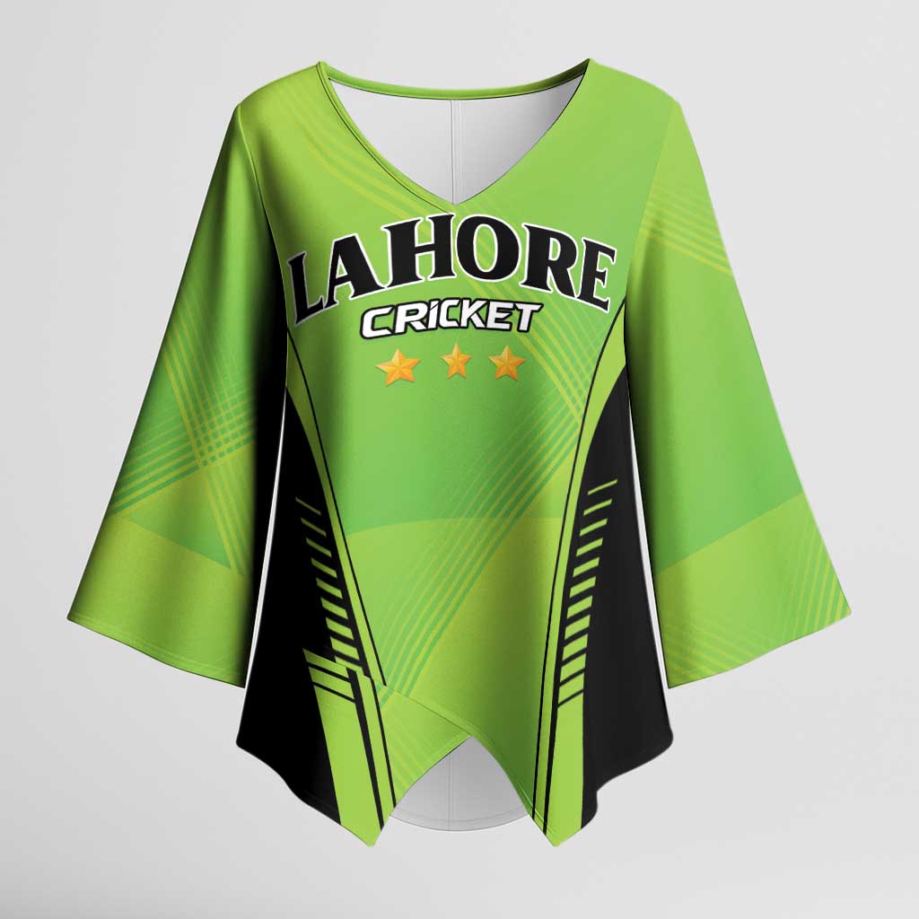 Custom Lahore Cricket Qalandars Kimono Sleeve Blouse Dama Dam Mast Qalandar - Wonder Print Shop
