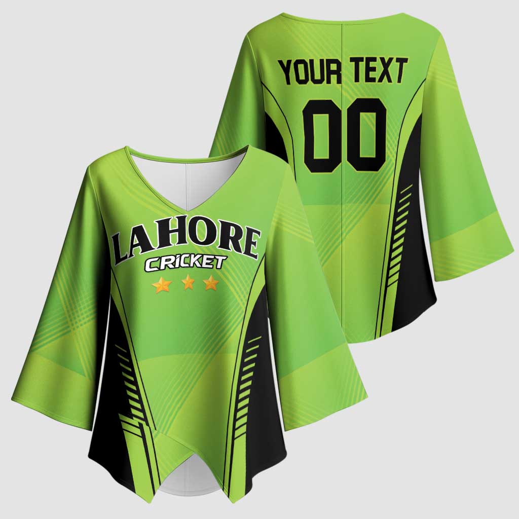Custom Lahore Cricket Qalandars Kimono Sleeve Blouse Dama Dam Mast Qalandar - Wonder Print Shop