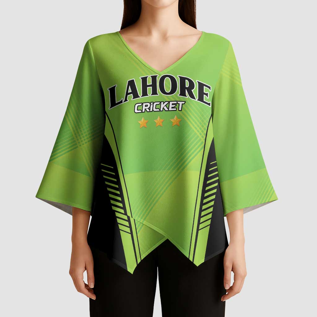 Custom Lahore Cricket Qalandars Kimono Sleeve Blouse Dama Dam Mast Qalandar - Wonder Print Shop