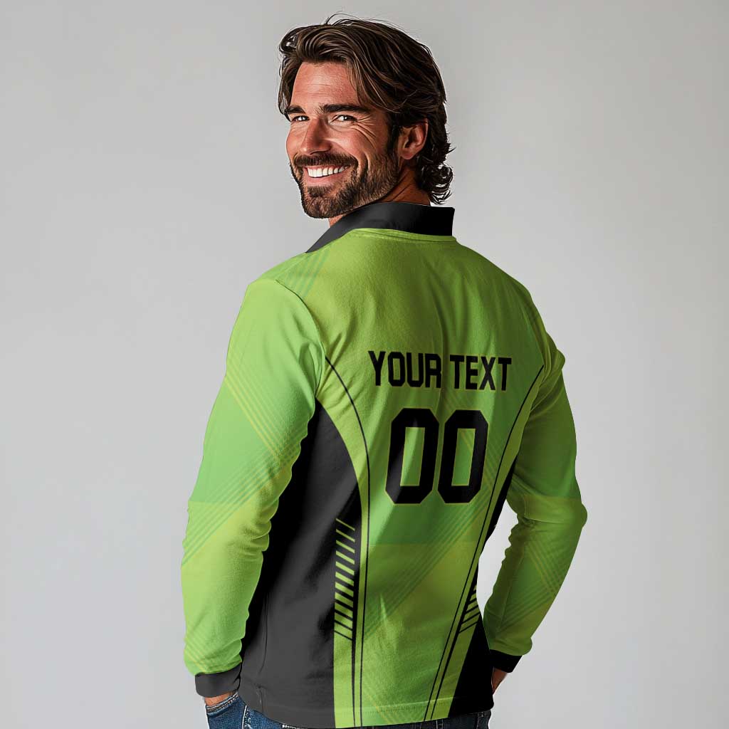Custom Lahore Cricket Qalandars Long Sleeve Polo Shirt Dama Dam Mast Qalandar - Wonder Print Shop