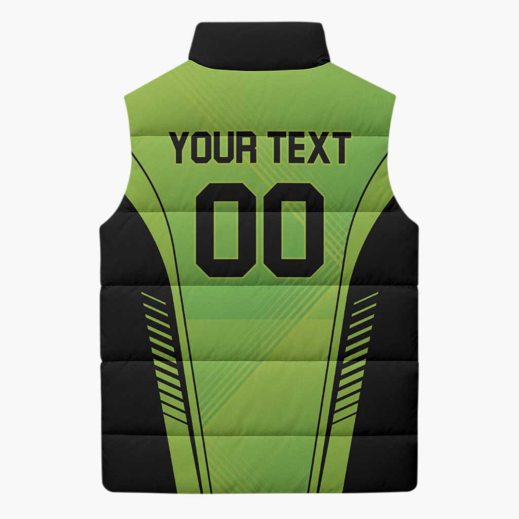 Custom Lahore Cricket Qalandars Sleeveless Puffer Jacket Dama Dam Mast Qalandar - Wonder Print Shop