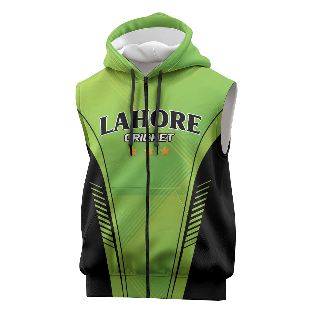 Custom Lahore Cricket Qalandars Sleeveless Zip Hoodie Dama Dam Mast Qalandar - Wonder Print Shop