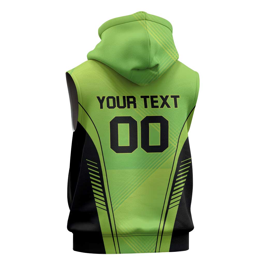 Custom Lahore Cricket Qalandars Sleeveless Zip Hoodie Dama Dam Mast Qalandar - Wonder Print Shop