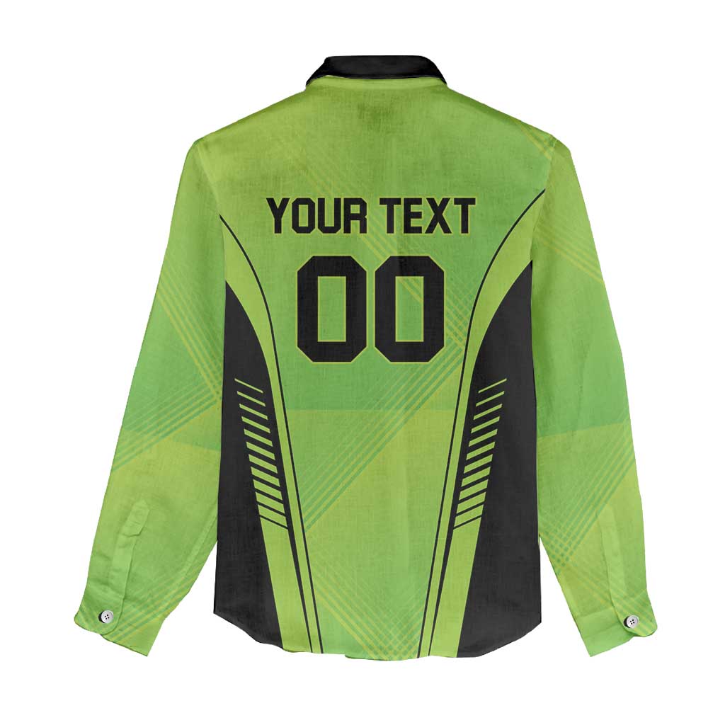 Custom Lahore Cricket Qalandars Women Casual Shirt Dama Dam Mast Qalandar - Wonder Print Shop