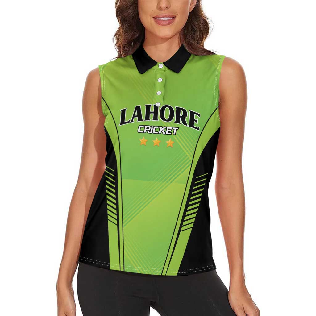 Custom Lahore Cricket Qalandars Women Sleeveless Polo Shirt Dama Dam Mast Qalandar - Wonder Print Shop