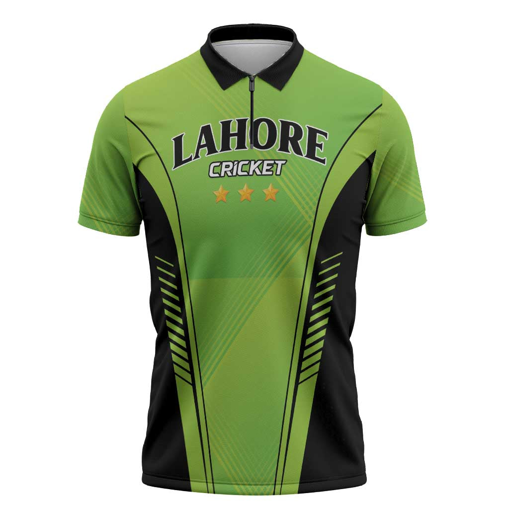 Custom Lahore Cricket Qalandars Zipper Polo Shirt Dama Dam Mast Qalandar - Wonder Print Shop