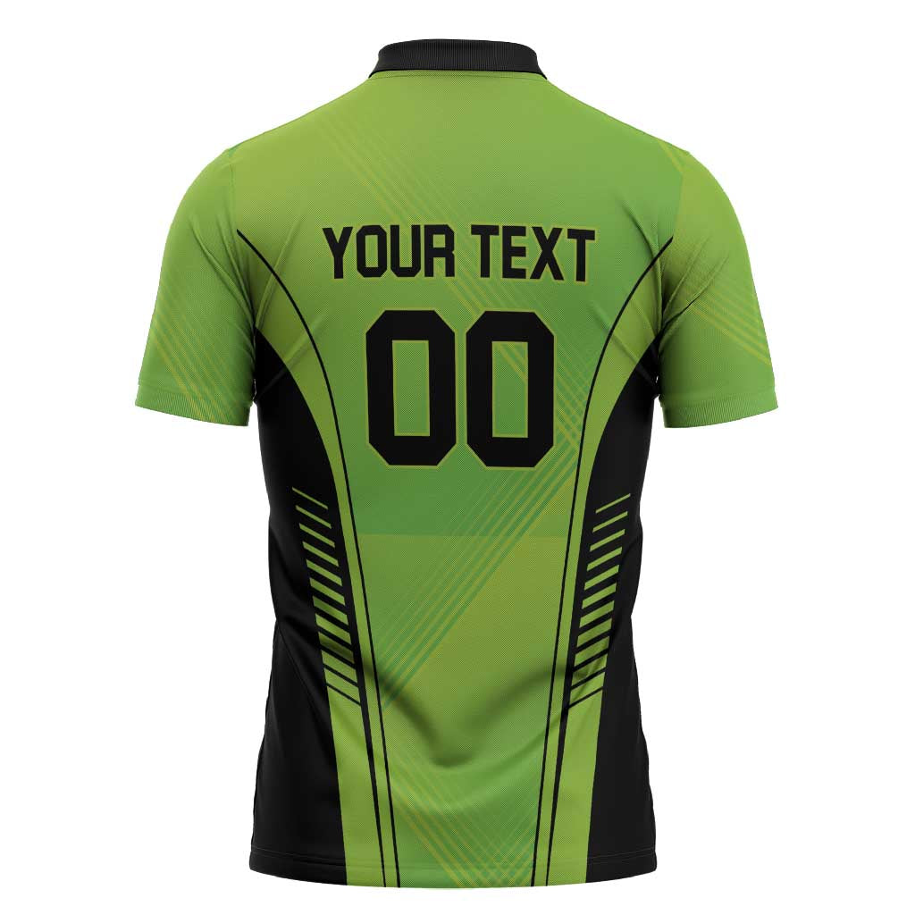 Custom Lahore Cricket Qalandars Zipper Polo Shirt Dama Dam Mast Qalandar - Wonder Print Shop