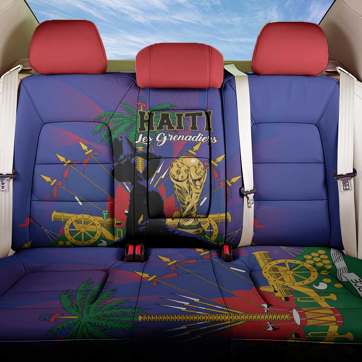 Haiti World Football 2026 Back Car Seat Cover Go Les Grenadiers - Wonder Print Shop