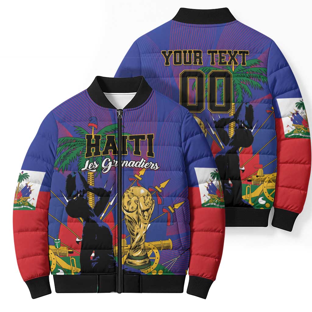 Custom Haiti World Football 2026 Bomber Puffer Jacket Go Les Grenadiers - Wonder Print Shop