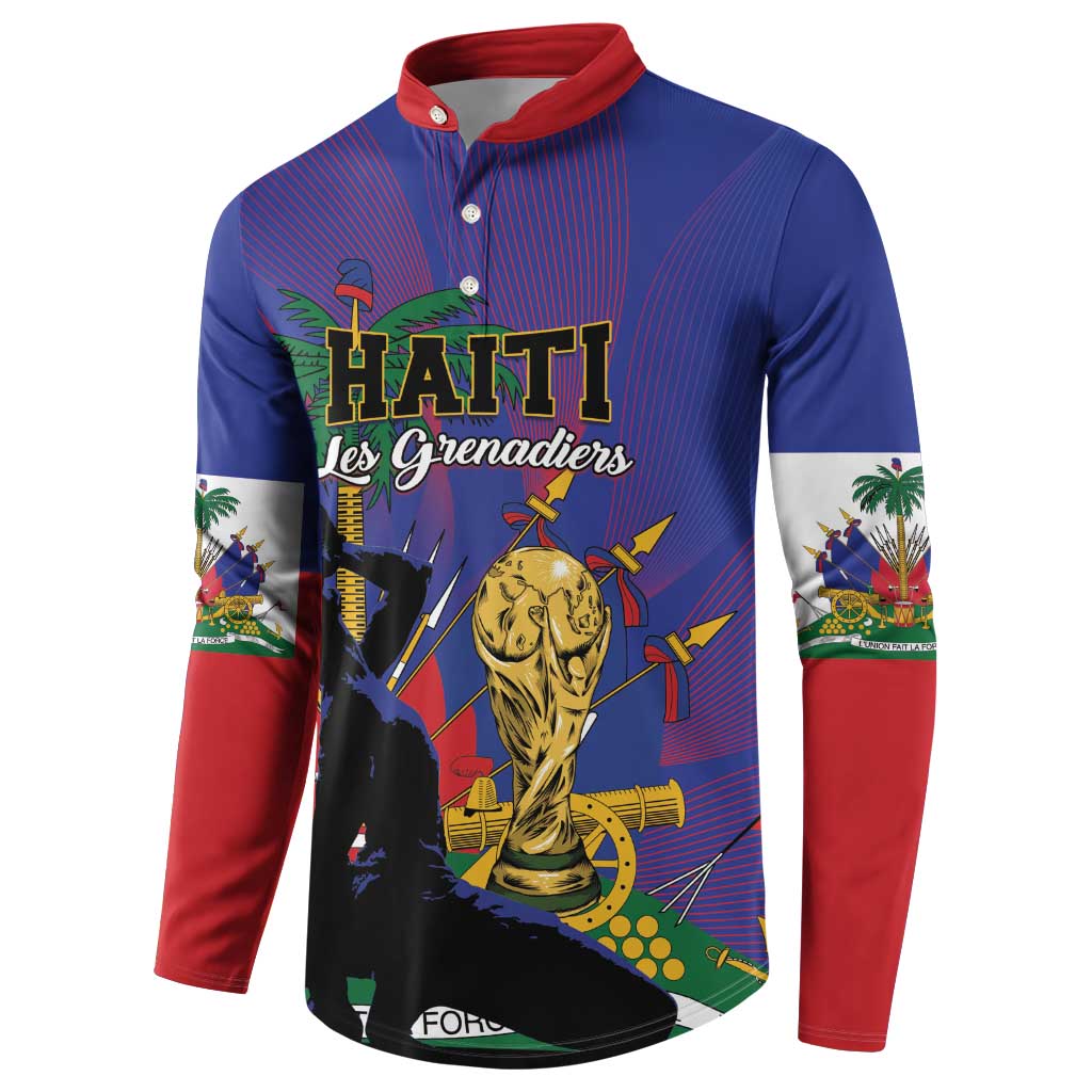 Custom Haiti World Football 2026 Button Sweatshirt Go Les Grenadiers - Wonder Print Shop
