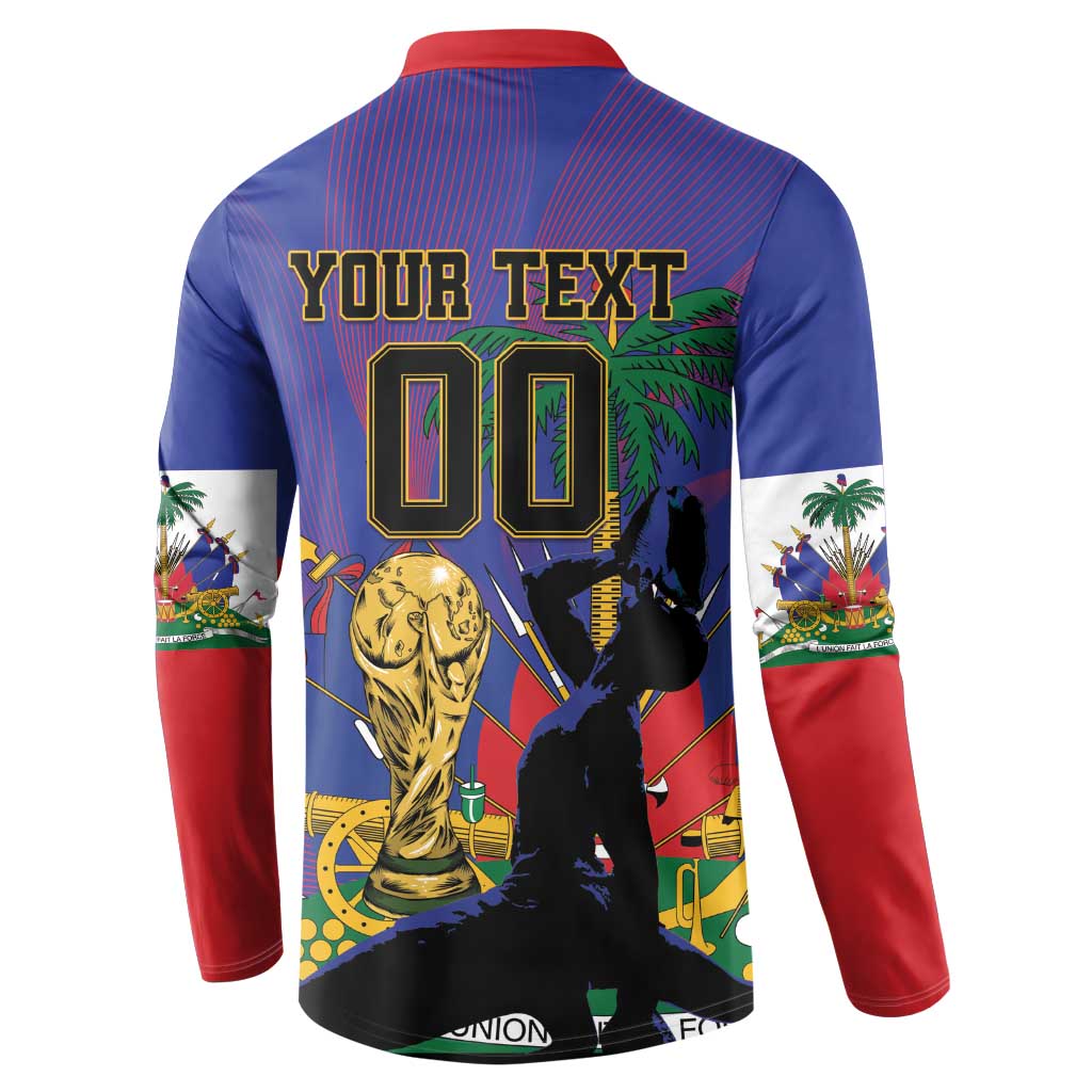 Custom Haiti World Football 2026 Button Sweatshirt Go Les Grenadiers - Wonder Print Shop