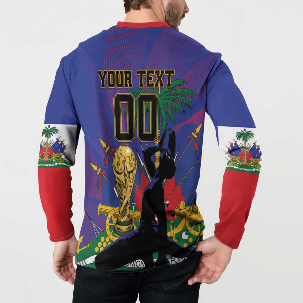 Custom Haiti World Football 2026 Button Sweatshirt Go Les Grenadiers - Wonder Print Shop