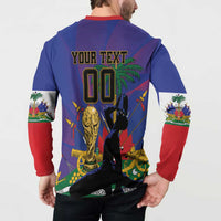 Custom Haiti World Football 2026 Button Sweatshirt Go Les Grenadiers - Wonder Print Shop