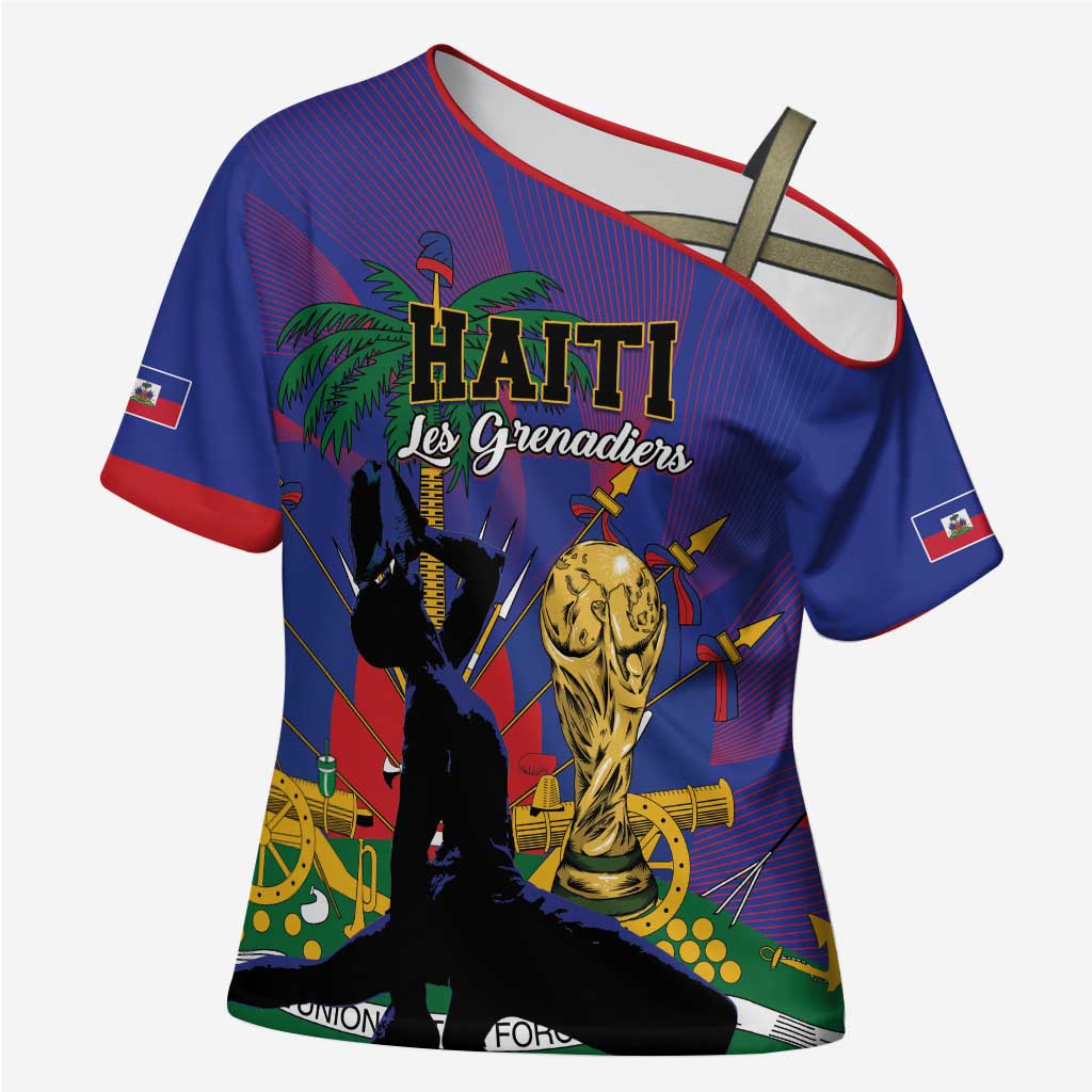 Custom Haiti World Football 2026 Cross Shoulder Shirt Go Les Grenadiers - Wonder Print Shop